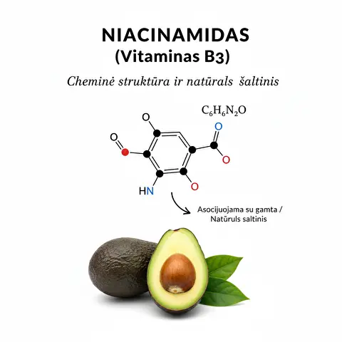 Mažiau blizgesio, ramesnė spalva ir tvarkingesnės poros – su niacinamidu tai pasiekiama be dramos.
