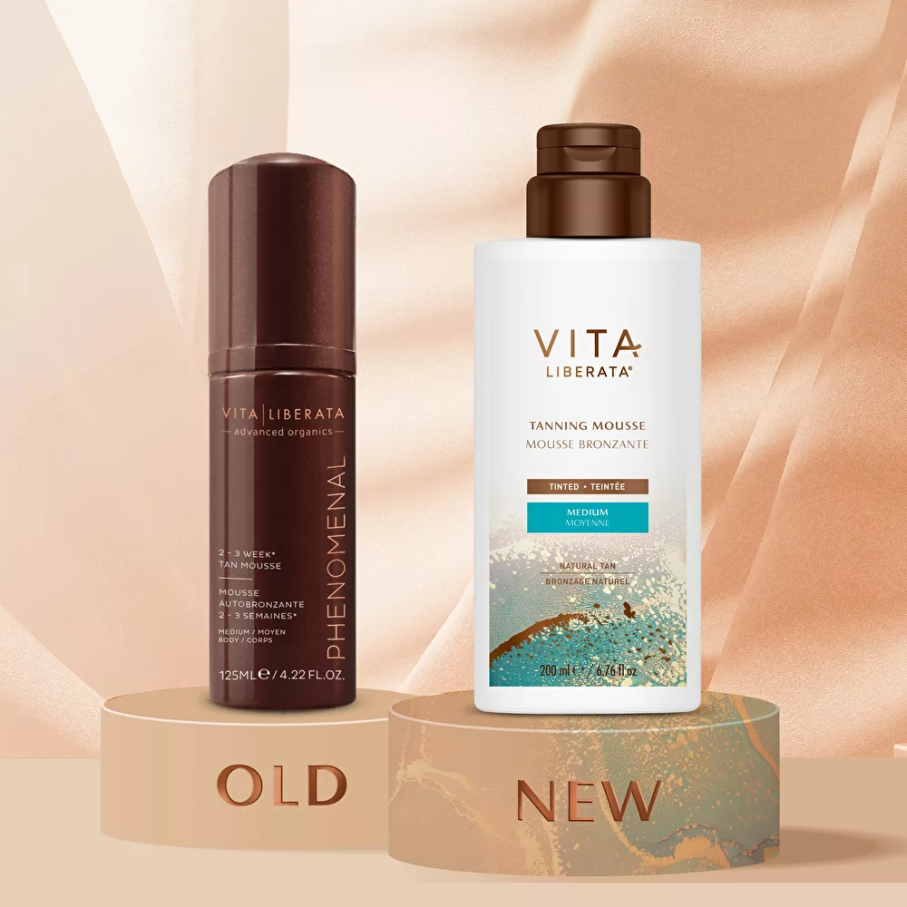 VITA LIBERATA TANNING MOUSSE TINTED – SAVAIMINIO ĮDEGIO PUTOS, SU IŠORINIU BRONZANTU