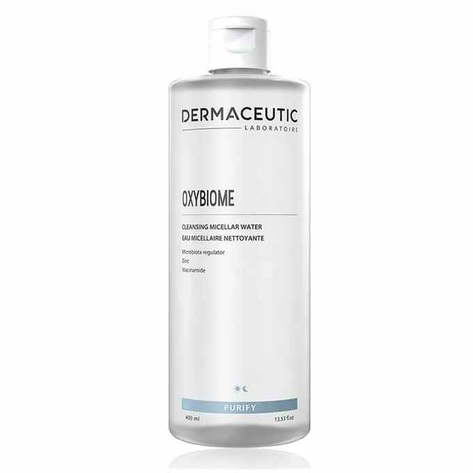 DERMACEUTIC OXYBIOME Valomasis micelinis vanduo veiksmingai pašalina makiažą ir valo odą, 400ml