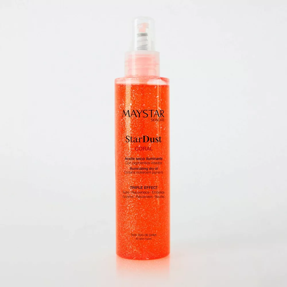 MAYSTAR STARDUST Spindintis sausas aliejus kūnui „KORALAS“, 200ml