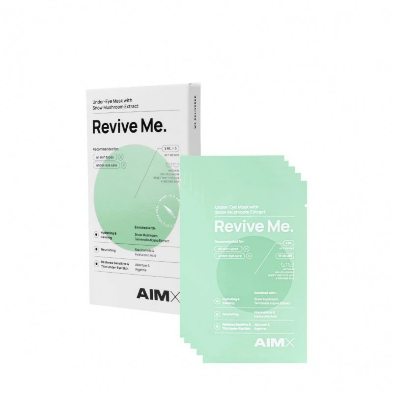 AIMX Drėkinanti ir gaivinanti paakių kaukė su hialuronu „Revive Me“, 5vnt