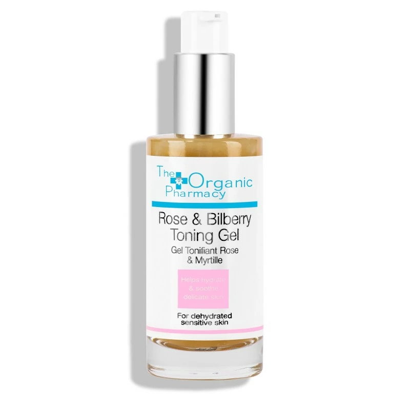 THE ORGANIC PHARMACY Rožių ir mėlynių tonizuojamasis veido gelis „Rose & Bilberry Toning Gel“, 50ml