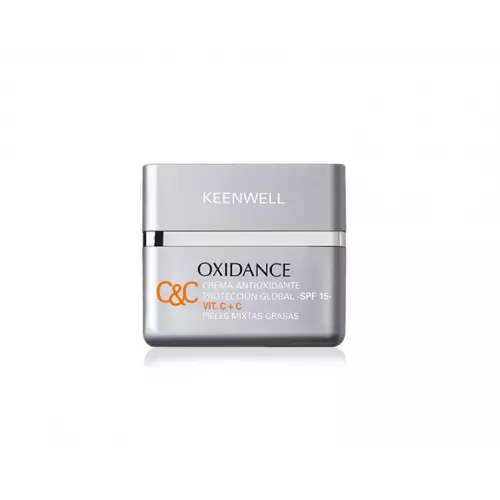 KEENWELL OXIDANCE Antioksidacinis kremas dienai su vitaminu C mišriai ir riebiai odai, SPF15, 50ml