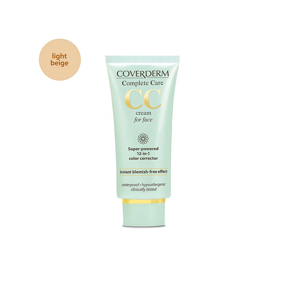 COVERDERM Koreguojamasis kremas veidui Light Beige, 40ml