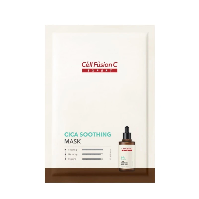 CELL FUSION C EXPERT „Cica Soothing Mask“ lakštinė veido kaukė, 10vnt. x 25g