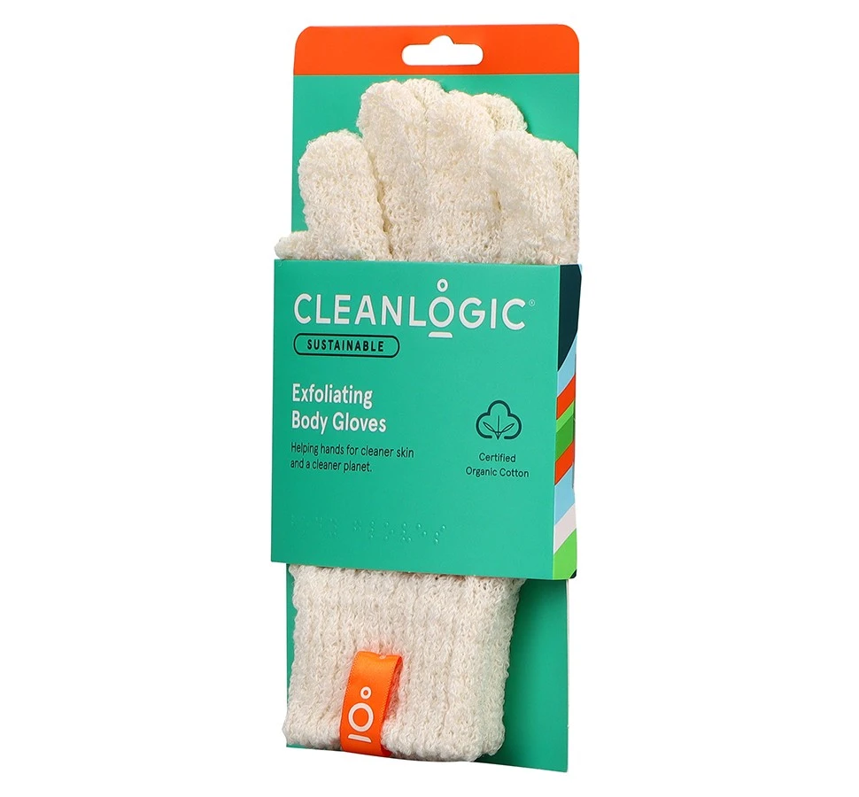 Cleanlogic Sustainable Exfoliating Body Gloves šveičiamosios kūno pirštinės