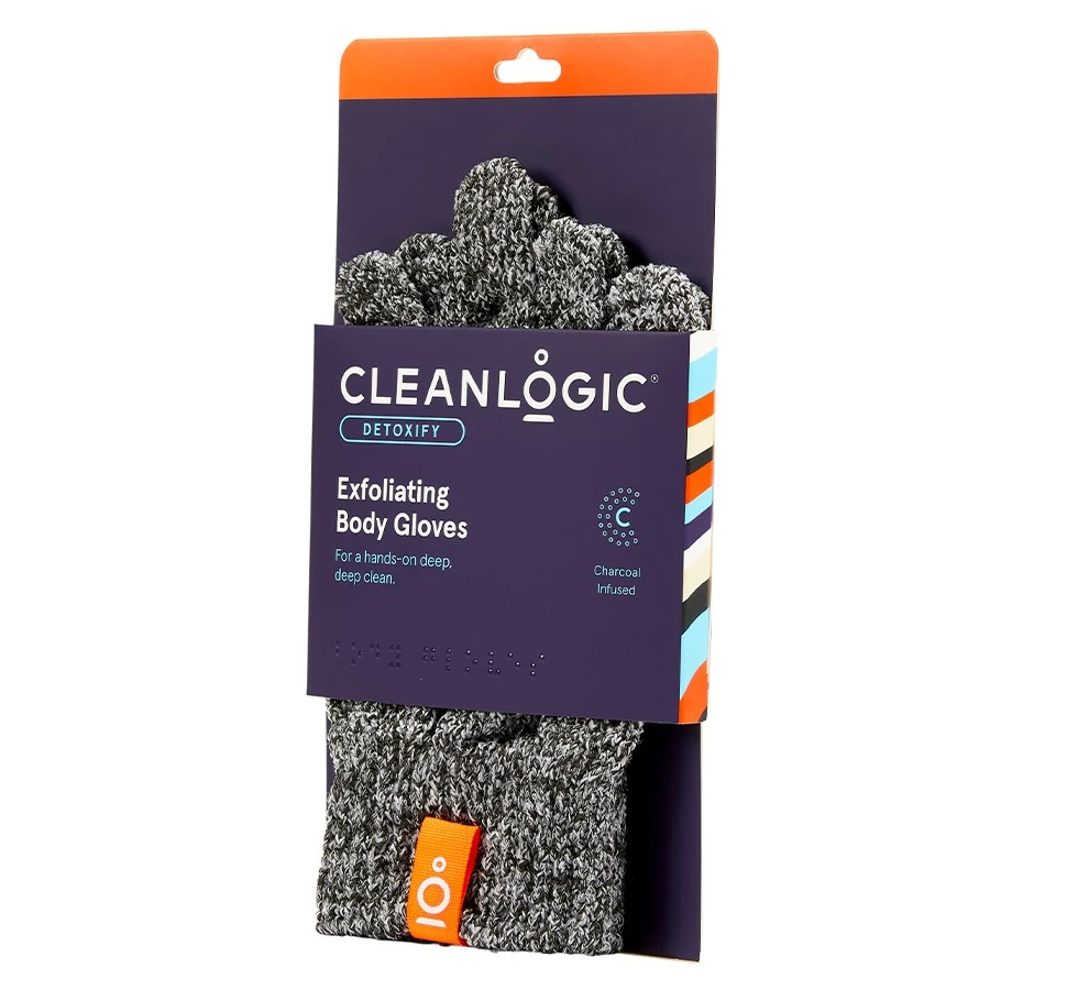 Cleanlogic Detoxify Exfoliating Gloves šveičiamosios kūno pirštinės