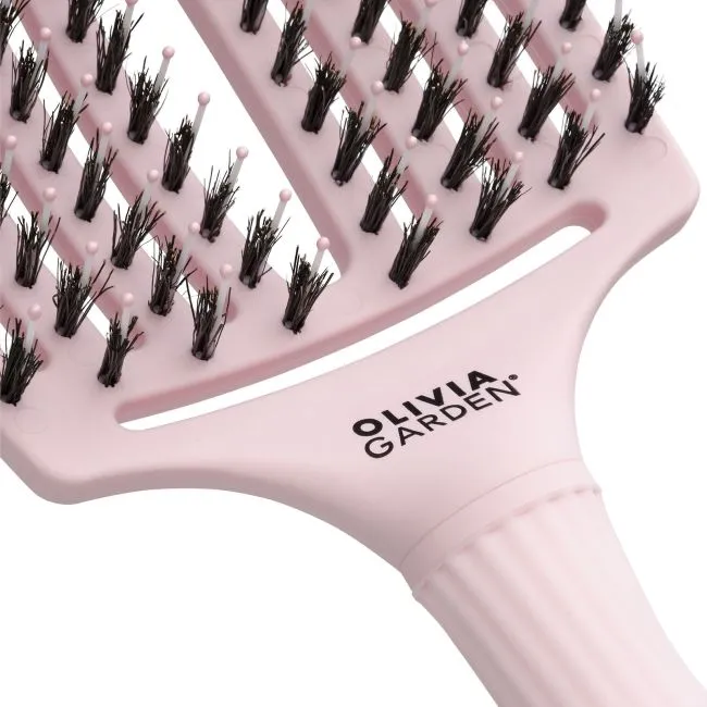 OLIVIA GARDEN FINGER BRUSH PASTEL PINK COMBO LARGE plaukų šepetys