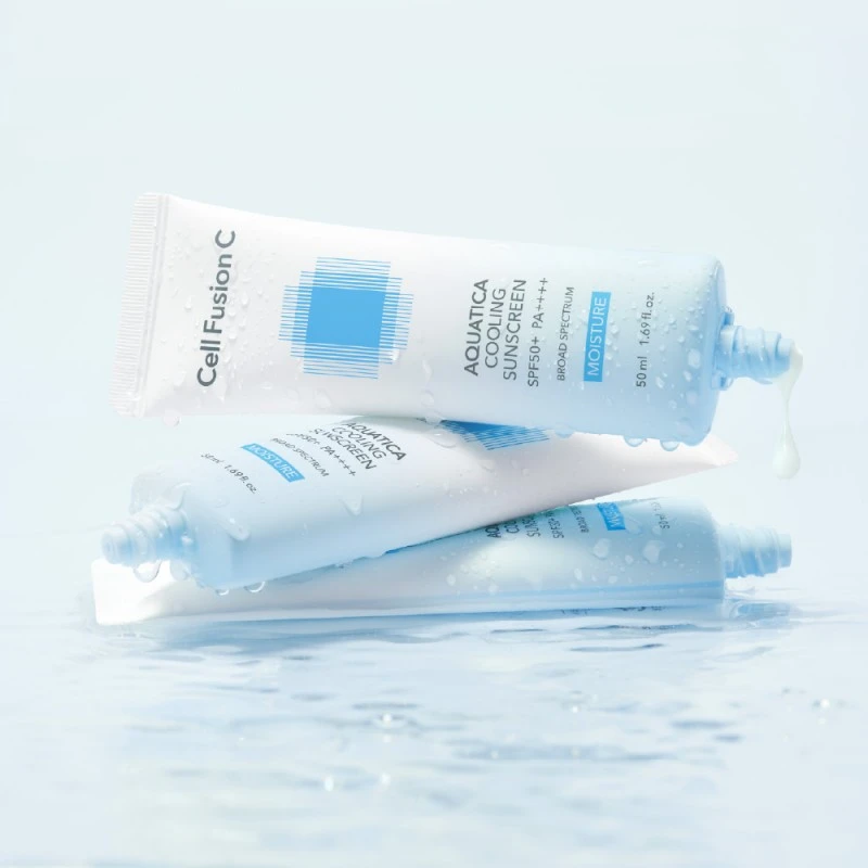 Aquatica Cooling Sunscreen SPF50+ PA++++ – vėsinantis ir drėkinantis kremas nuo saulės veidui