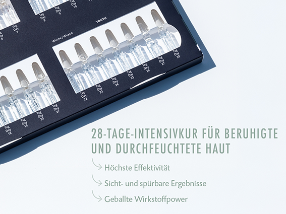 4 savaičių ampulių kursas – intensyvi 28 dienų odos priežiūros programa