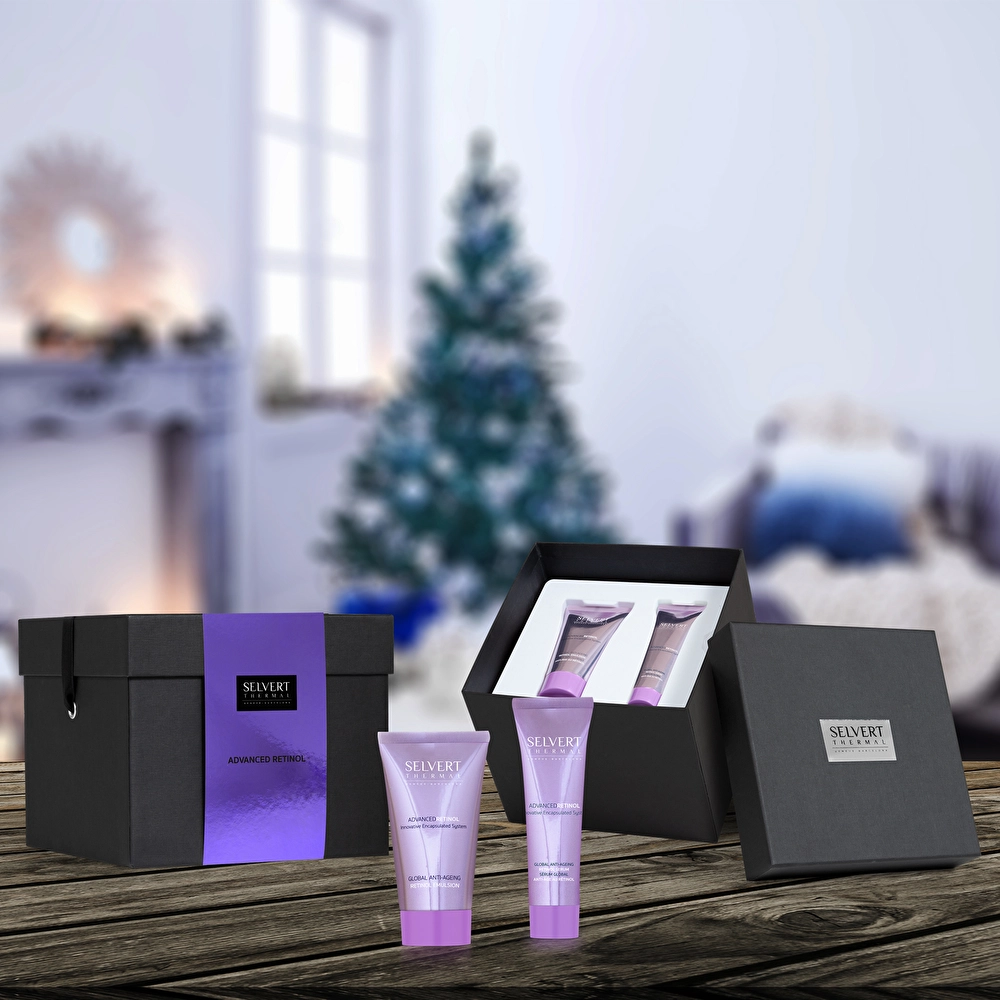 SELVERT THERMAL Coffert retinol/ Dovanų dėžutė: emulsija 50ml + serumas 30 ml 