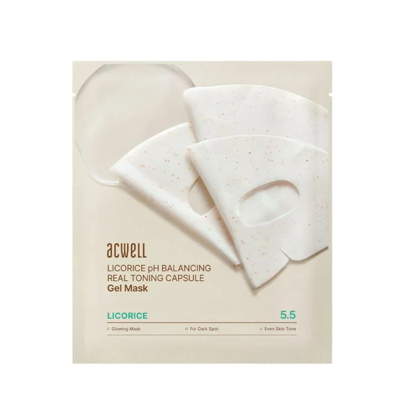 ACWEL Licorice pH balancing real toning capsule gel mask / Gelinė veido kaukė su saldymedžio ekstraktu  