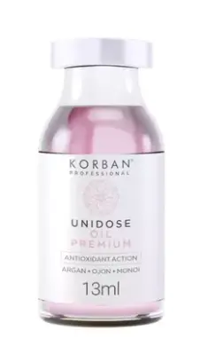 Korban Unidose Oil Premium greito poveikio plaukų atstatymo procedūra, 13 ml.
