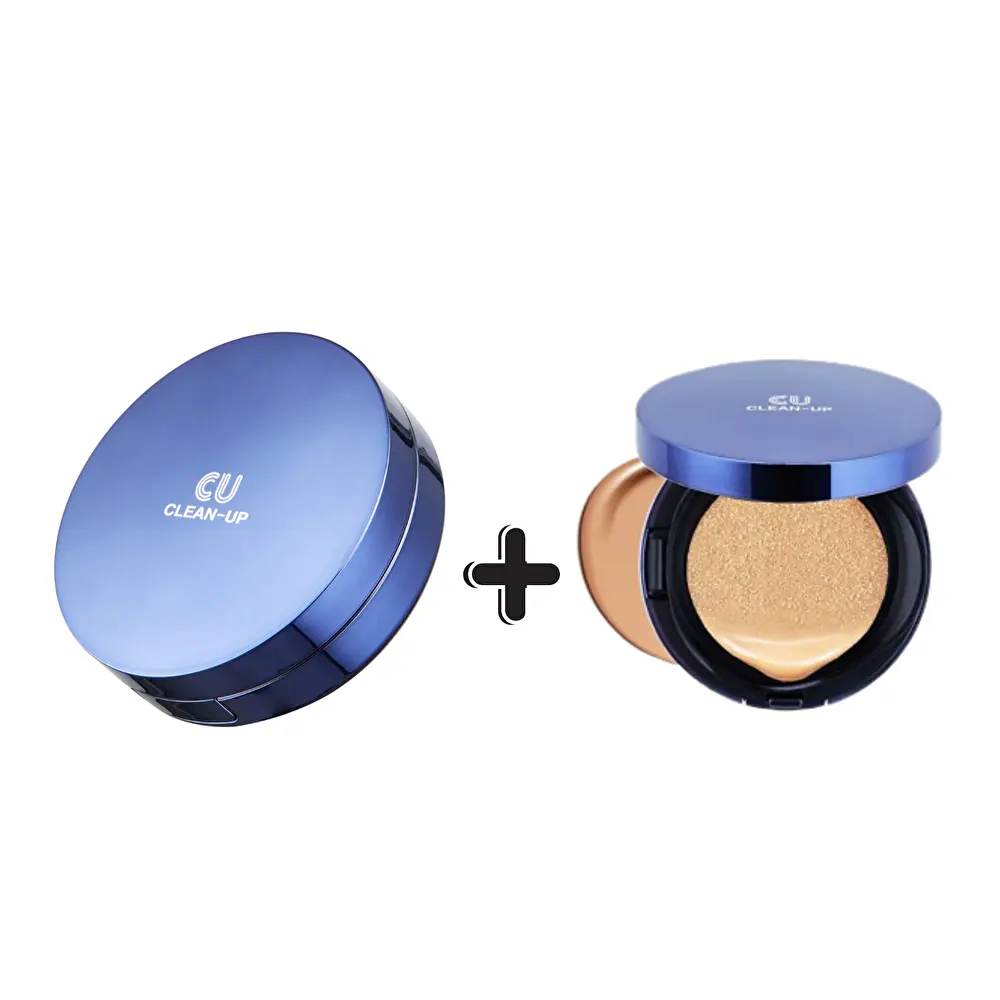 CUSKIN inovatyvus cushion makiažo pagrindas su keičiamu užpildu SPF50+ PA+++