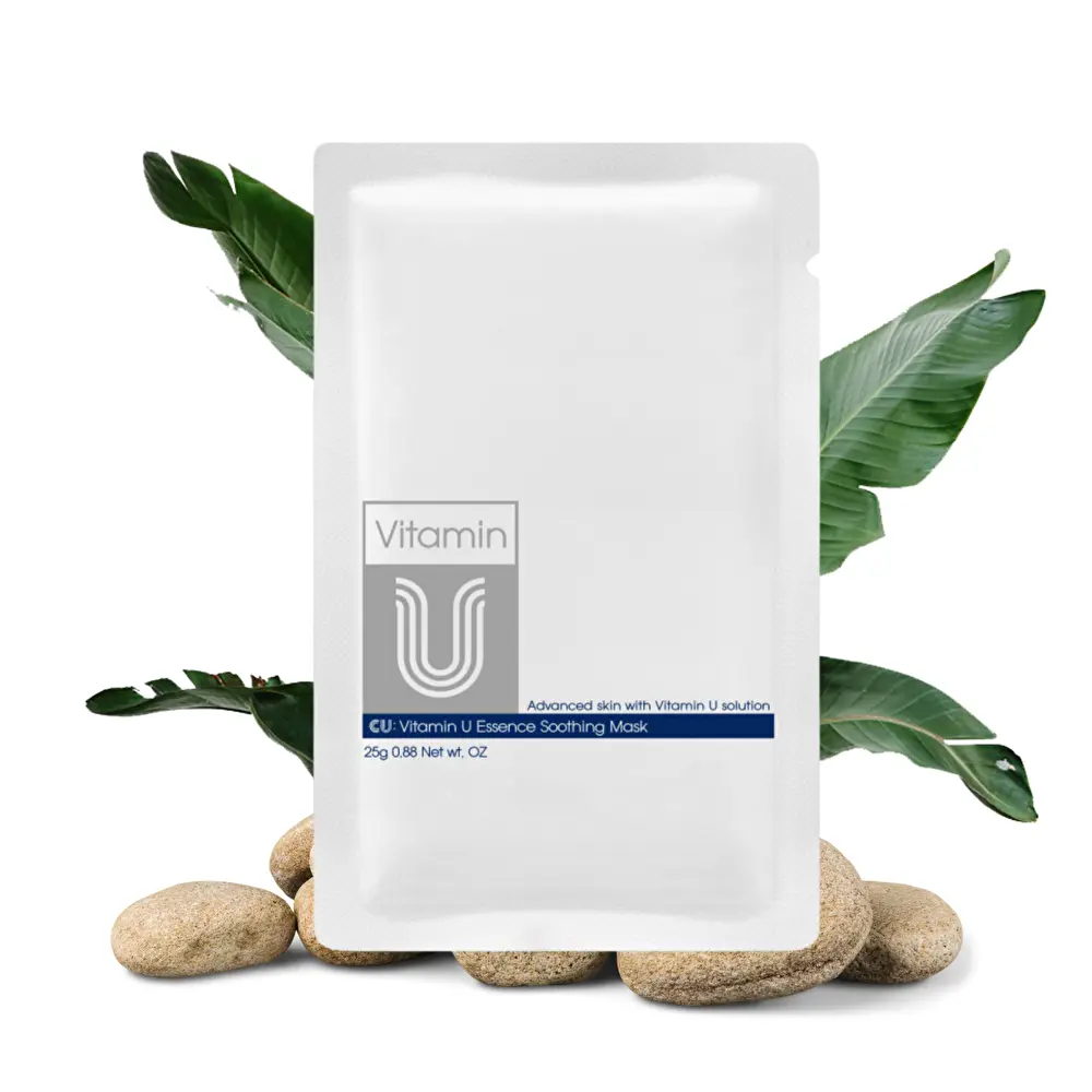 CUSKIN maitinamoji, raminamoji lakštinė veido kaukė su vitaminu U, visiems odos tipams