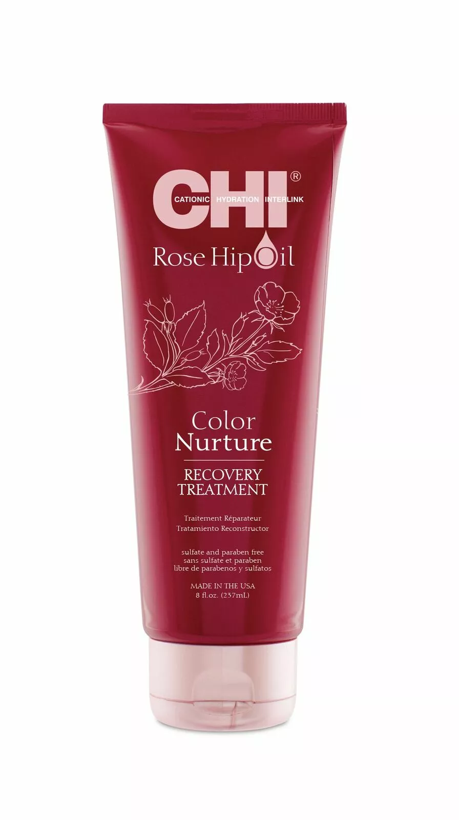 CHI ROSE HIP atkuriamoji kaukė dažytiems plaukams su erškėtuogių aliejumi