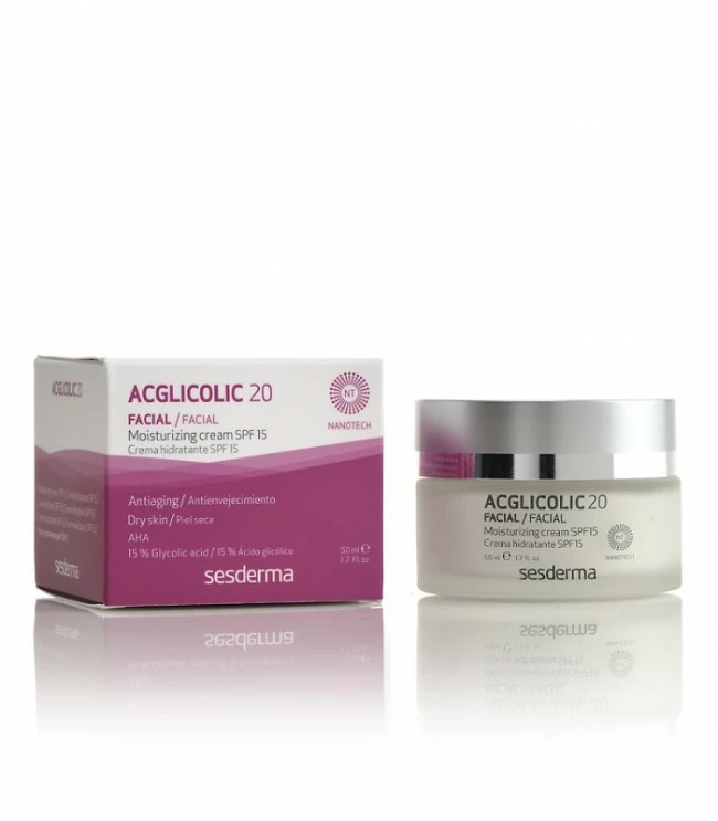 SESDERMA ACGLICOLIC 20 drėkinamasis kremas SPF15