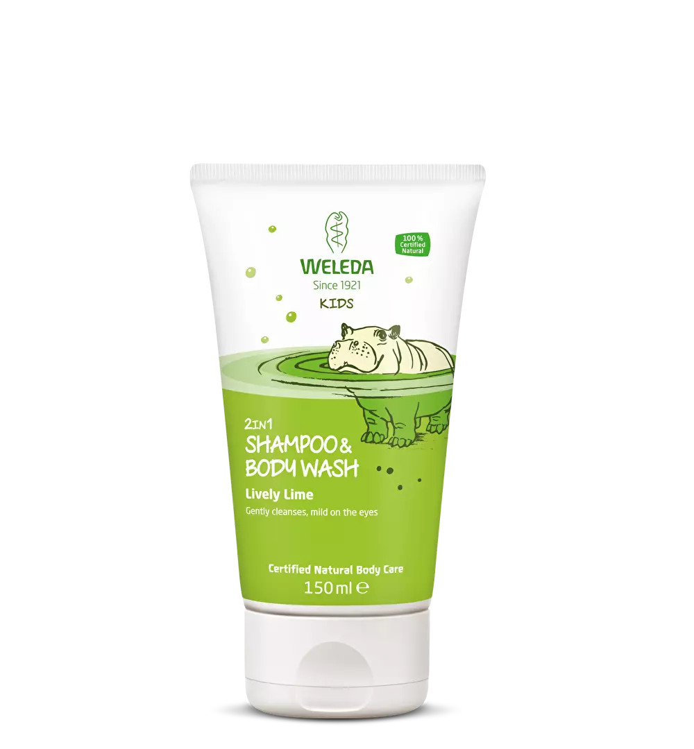 WELEDA Kids 2in1 šampūnas ir prausiklis Lively Lime, 150ml