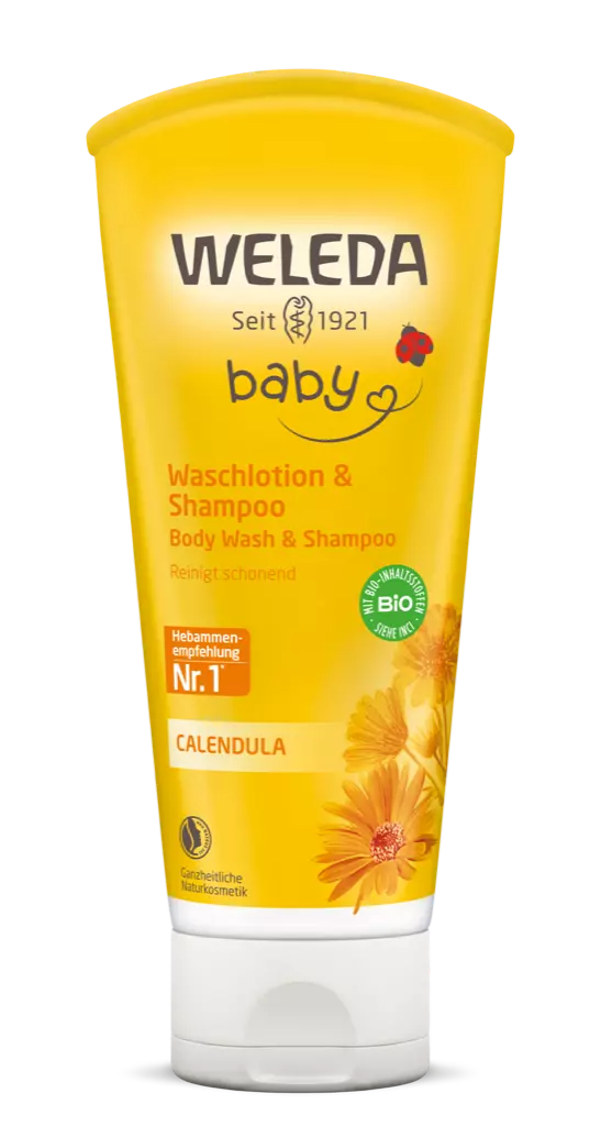 WELEDA Vaikiškas šampūnas ir kūno prausiklis su medetkomis CALENDULA BABY, 200ml