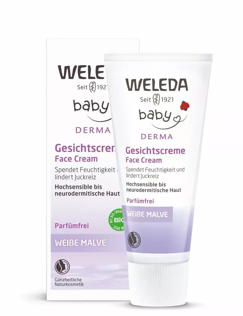 WELEDA Veido kremas su svilarožėmis WHITE MALOW, 50ml