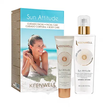 KEENWELL SUN ATTITUDE SPF 50 Veido kremas, 60 ML + Fluidas nuo saulės SPF50, 200 ML