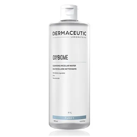 DERMACEUTIC OXYBIOME Valomasis micelinis vanduo veiksmingai pašalina makiažą ir valo odą, 400ml