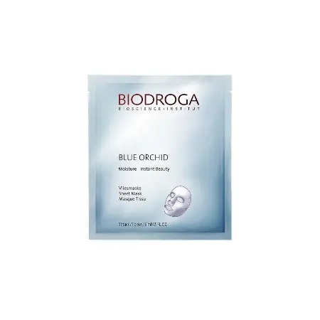 BIODROGA Blue Orchid Moisture Instant Beauty Sheet Mask – Drėkinanti celiuliozinė kaukė, 1vnt