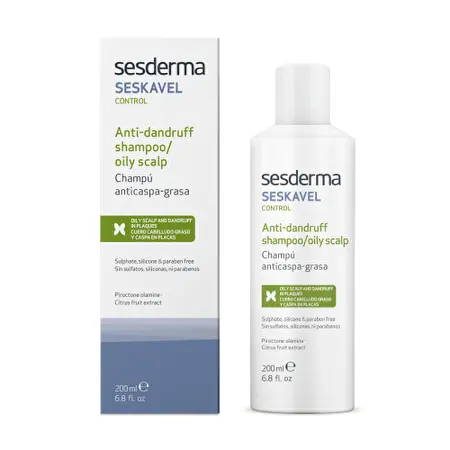 SESDERMA SESKAVEL CONTROL Šampūnas nuo pleiskanų riebiai odai, 200 ml