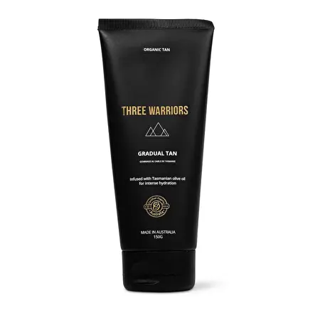 THREE WARRIORS Savaiminio įdegio kremas „Gradual Tan”, 150ml