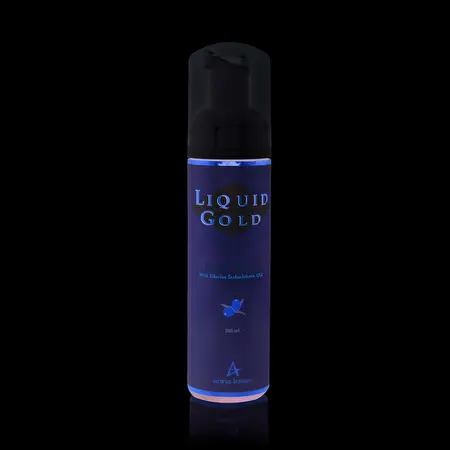 ANNA LOTAN LIQUID GOLD putos makiažui valyti su šaltalankių aliejumi, 200ml