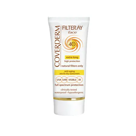 COVERDERM Apsauginis veido kremas su spalva SPF40 Soft Brown, 50 ml