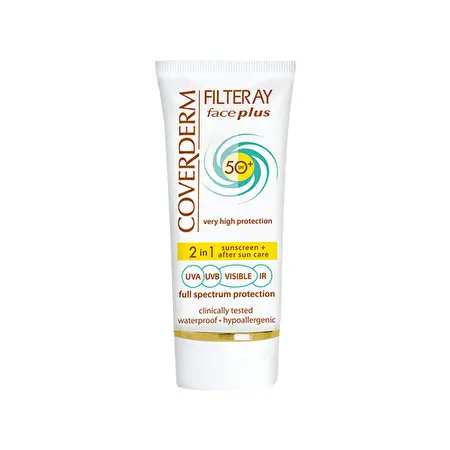 COVERDERM Apsauginis veido kremas su spalva normaliai odai SPF50 Soft Brown, 50 ml