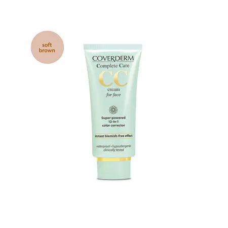 COVERDERM Koreguojamasis kremas veidui Soft Brown, 40ml