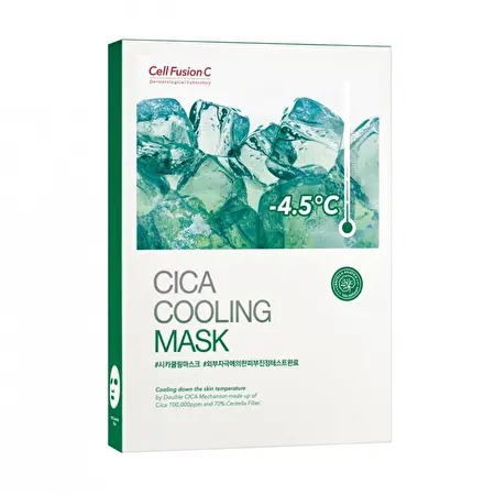 CELL FUSION C „Cica Cooling Mask” vėsinanti ir raminanti veido kaukė, 5vnt.