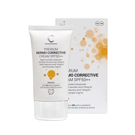 CLINICARE Koreguojamasis kremas SPF50++ su spalva tūbelėje (Medium), 35 ml