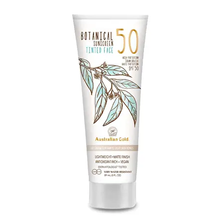 Australian Gold Botanical SPF 50 atspalvį veidui suteikiantis losjonas Fair to Light, 88ml