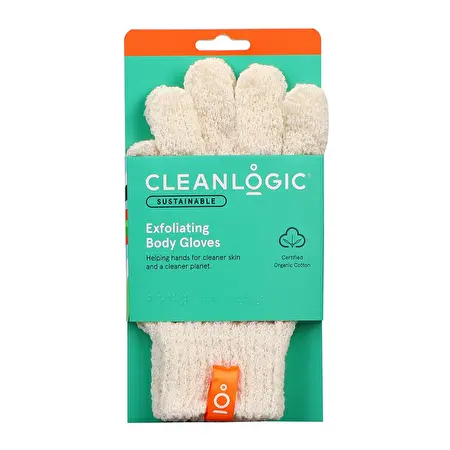 Cleanlogic Sustainable Exfoliating Body Gloves šveičiamosios kūno pirštinės