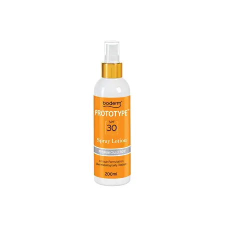 BODERM PROTOTYPE purškiamas losjonas kūnui SPF30, 200 ml