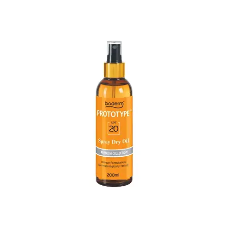 BODERM PROTOTYPE purškiamas sausas aliejus kūnui SPF20, 200 ml