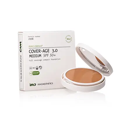 INNO-DERMA® COVER-AGE 3.0 MEDIUM Kompaktinė pudra UVP 50+, 14g