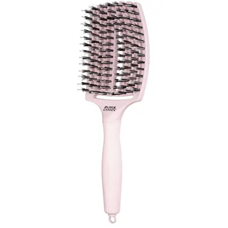 OLIVIA GARDEN FINGER BRUSH PASTEL PINK COMBO LARGE plaukų šepetys