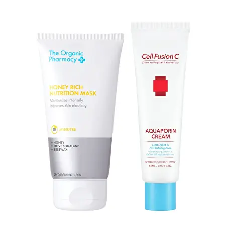 THE ORGANIC PHARMACY Honey Rich Nutrition Mask & Aquaporin Cream / Deep Facial Hydration Set and Jasmine Face Mask