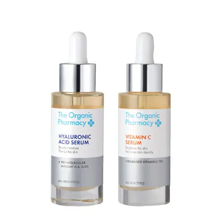 THE ORGANIC PHARMACY Skin Radiance / Гиалуроновая сыворотка и сыворотка со стабилизированным витамином C 30 мл + 30 мл