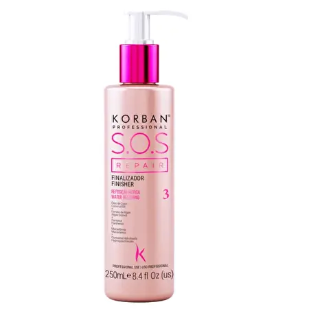 Korban S.O.S Repair Finisher plaukų serumas procedūros užbaigimui, 250 ml.