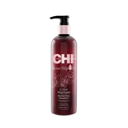 CHI ROSE HIP šampūnas dažytiems plaukams su erškėtuogių aliejumi, 340ml