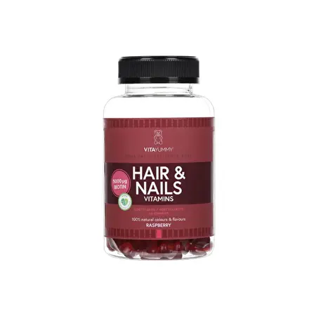VitaYummy Hair&Nails Gummies – Aviečių skonio guminukai su biotinu plaukams ir nagams, 181g