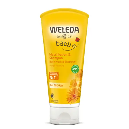 WELEDA Vaikiškas šampūnas ir kūno prausiklis su medetkomis CALENDULA BABY, 200ml