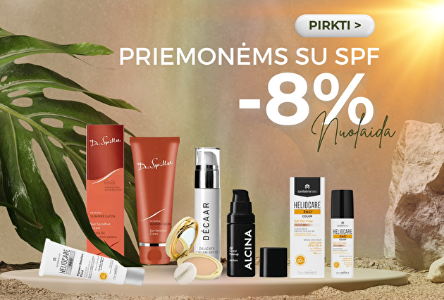 SPF priemonėms su saulės apsauga